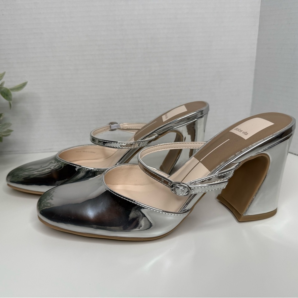 Dolce Vita Women’s Bienne Heels in Silver Stella Size 8 Metallic Streetwear Boho - Picture 7 of 16